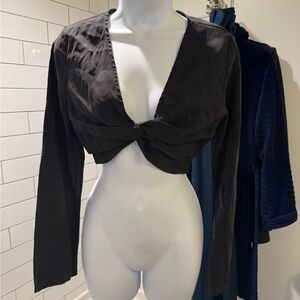 Elegant Black Long Sleeve Women's Top